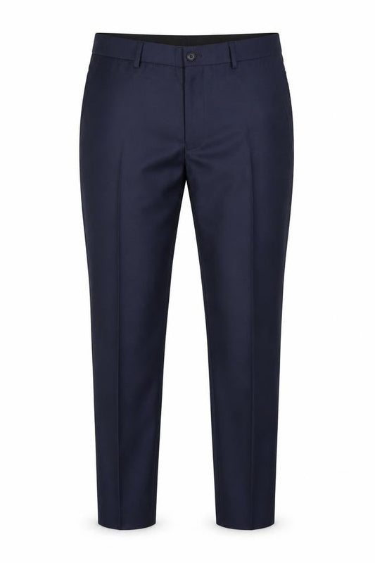 Front view of Taylor & Wright Men's Blue 30R Dress Pants Regular Fit Formal Trousers