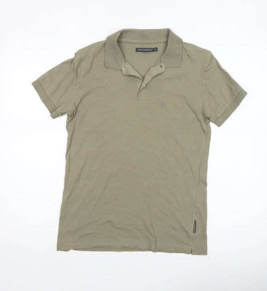 French Connection Men's Green Cotton Polo Shirt Size M