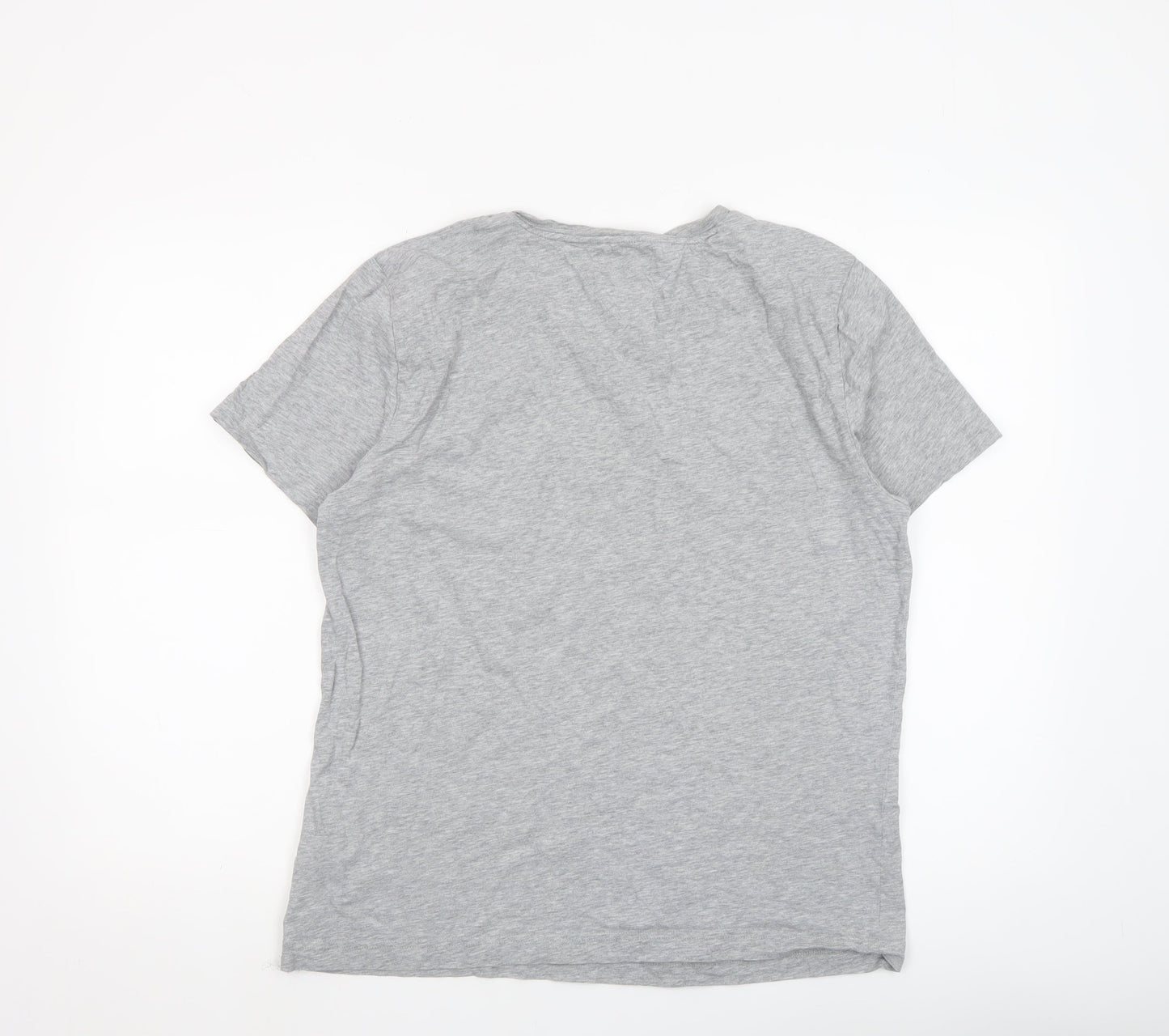 Tommy Hilfiger Men's Grey Crew Neck Logo T-Shirt Size L