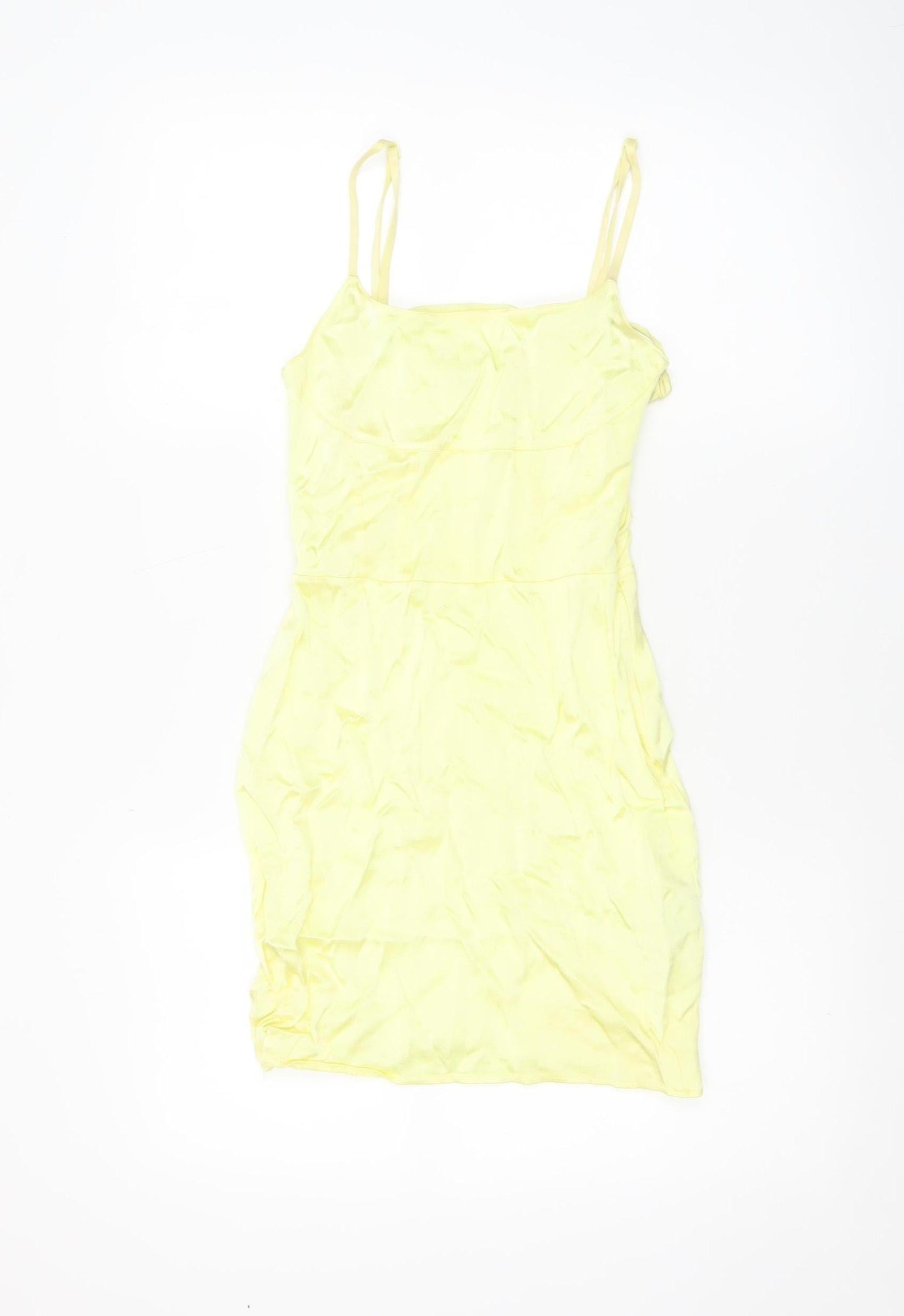 Zara Women Yellow Bodycon Sleeveless Short Dress Size 8