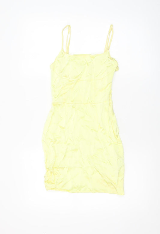 Zara Women Yellow Bodycon Sleeveless Short Dress Size 8