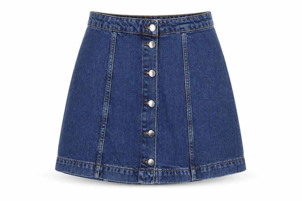 Topshop Women Blue Denim A-Line Short Skirt Size 10