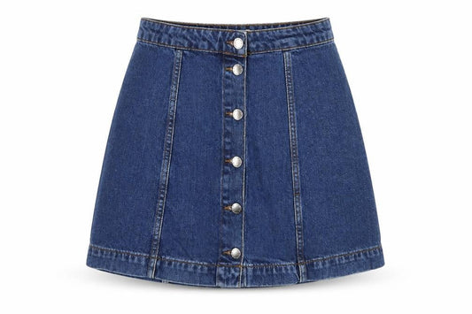 Topshop Women Blue Denim A-Line Short Skirt Size 10