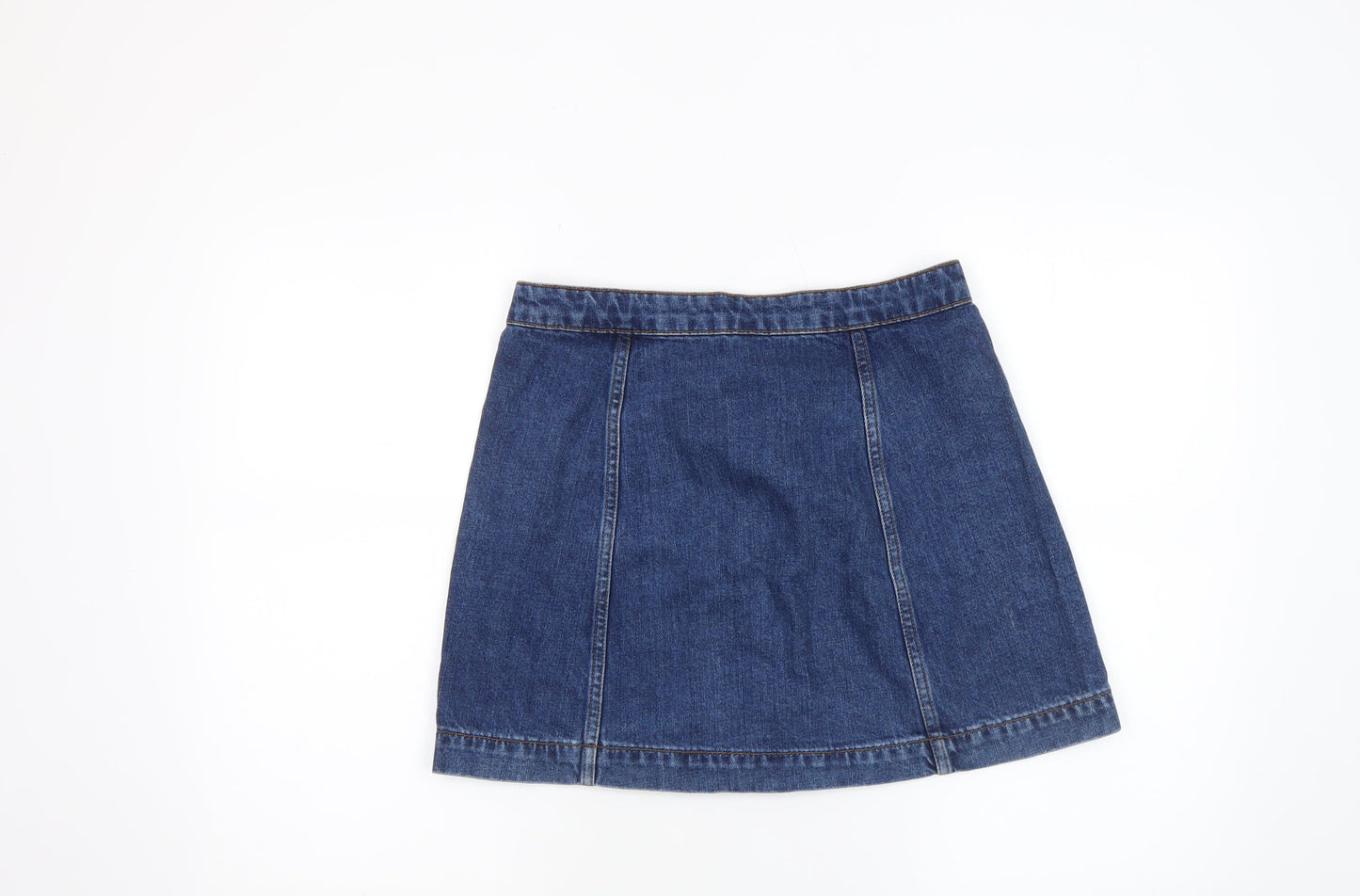 Topshop Women Blue Denim A-Line Short Skirt Size 10
