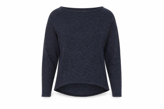 Oasis Women's Blue Metallic Knit Crew Neck Jumper Size S