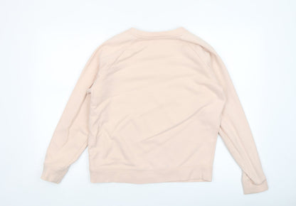 Levi's Women Beige Cotton Crew Neck Pullover Sweatshirt Size S