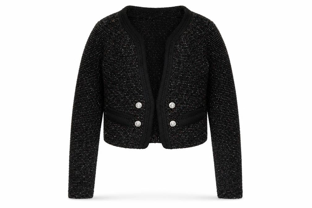 Vila Womens Black Knit Cardigan Small Long Sleeve Blazer Style