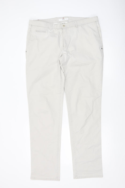 Brax Men's Beige Chino Trousers Size 38/34 Cotton Blend Casual