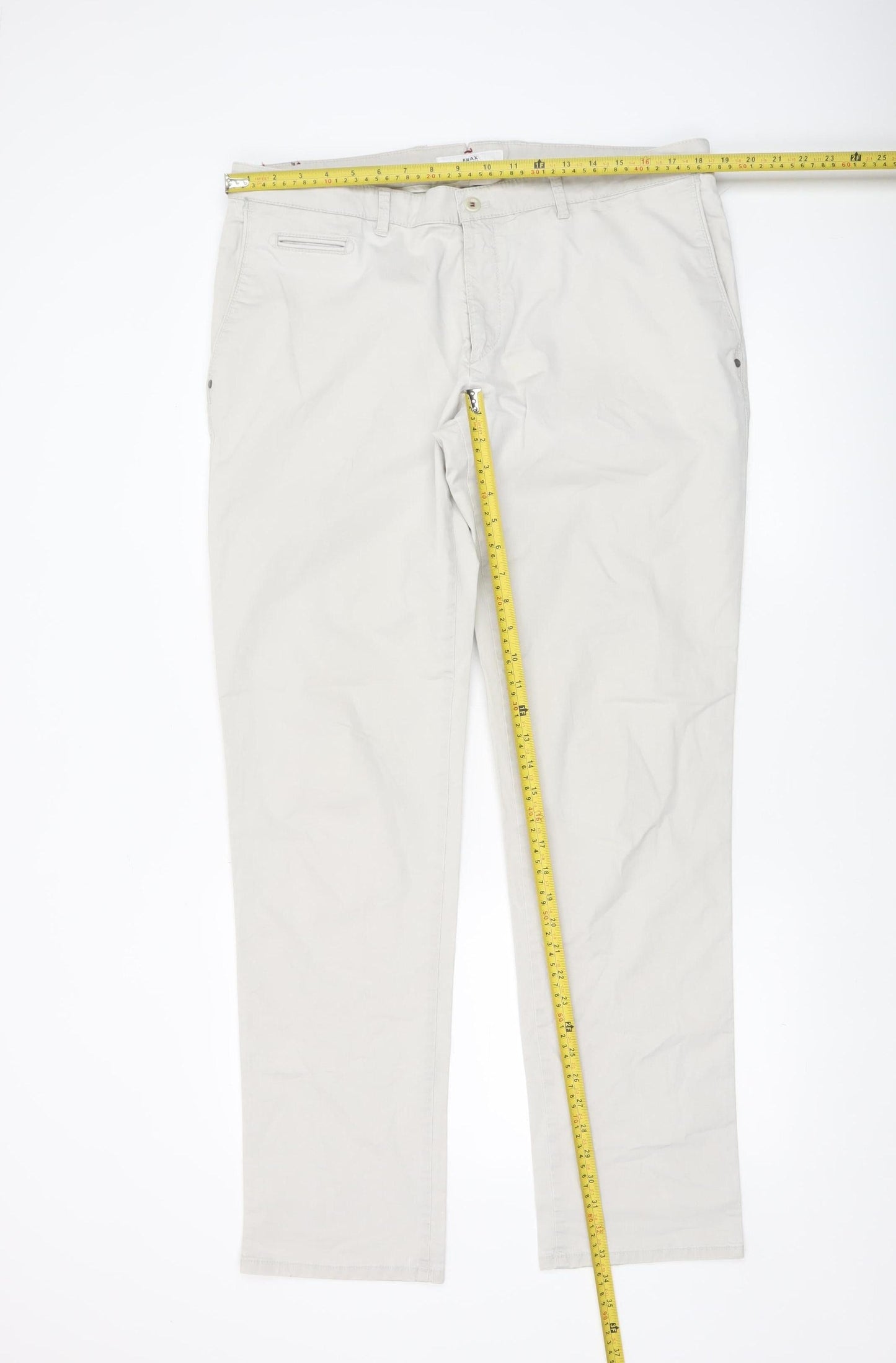 Brax Men's Beige Chino Trousers Size 38/34 Cotton Blend Casual