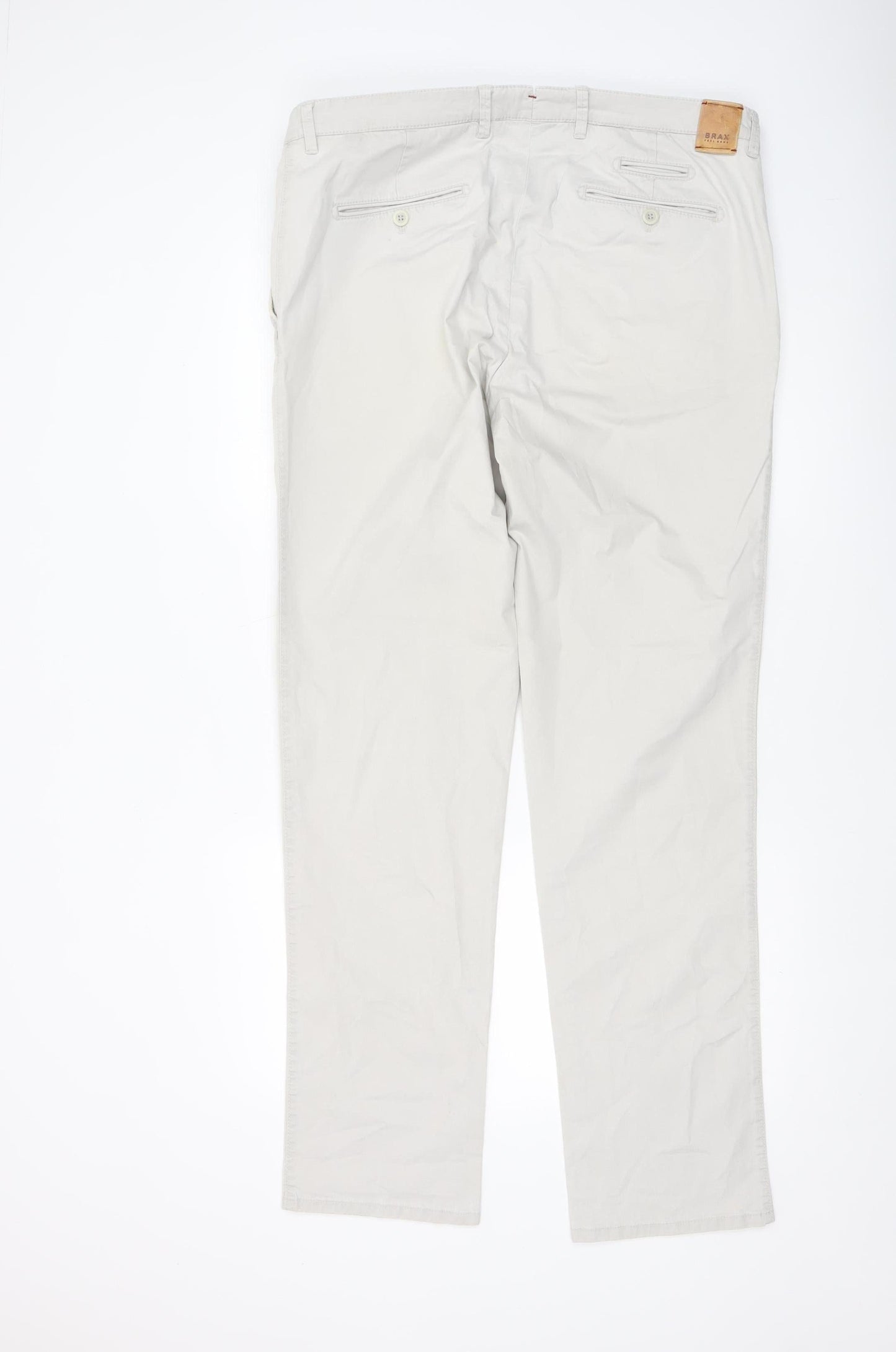 Brax Men's Beige Chino Trousers Size 38/34 Cotton Blend Casual