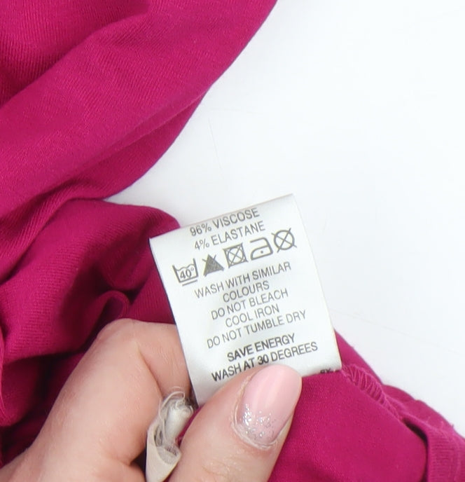 A|wear Women’s Pink V-Neck A-Line Sleeveless Knee Length Dress Size 10