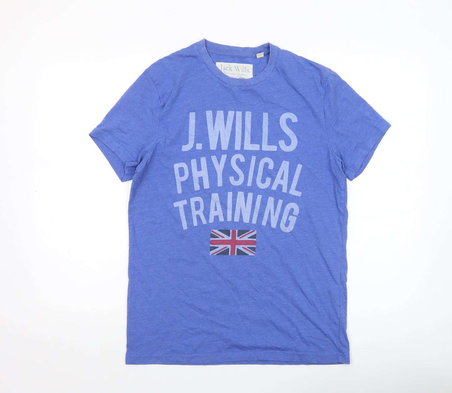 Jack Wills Men Blue Graphic Sports T-Shirt S Crew Neck Cotton Blend