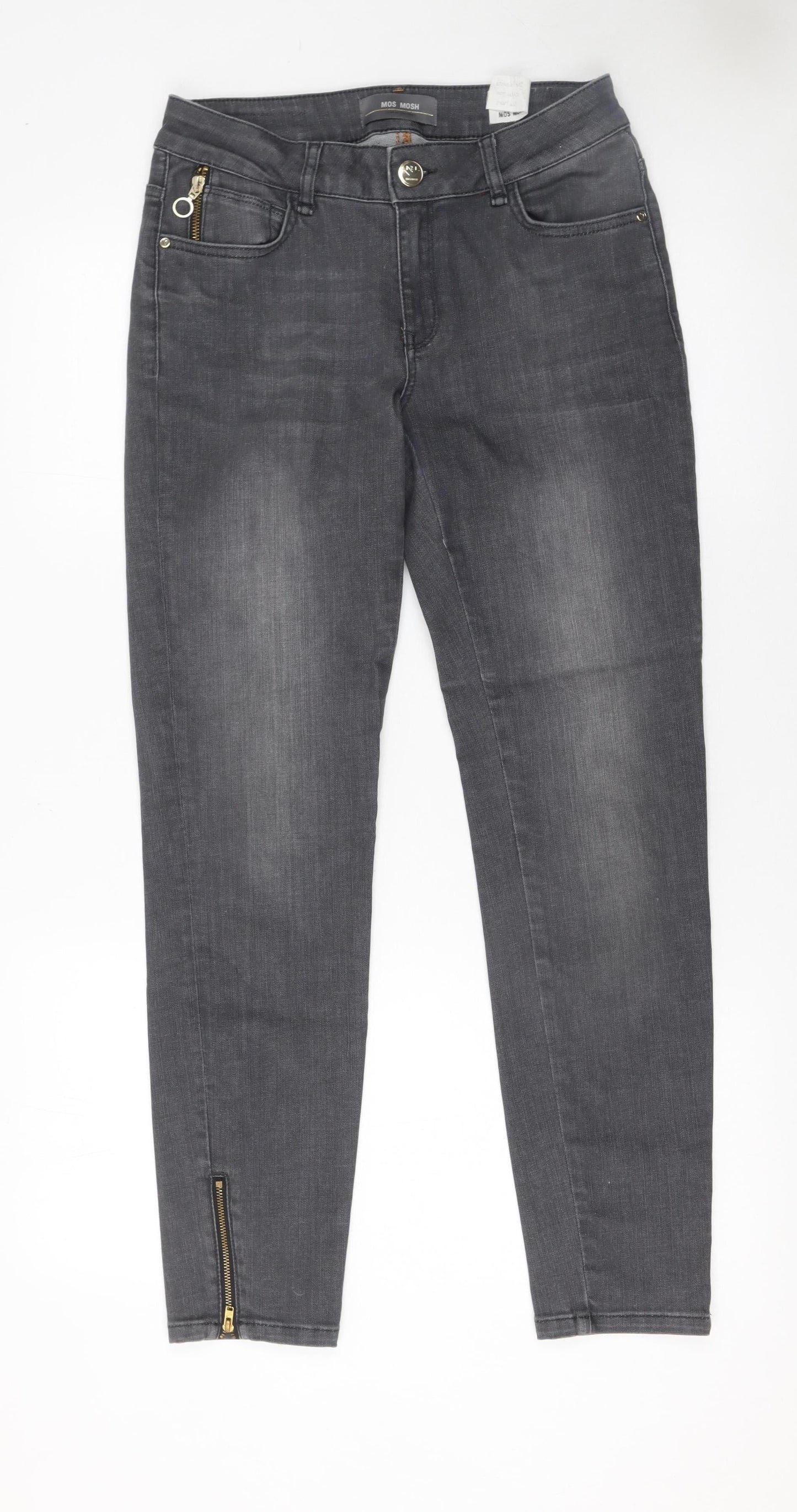 MOS MOSH Women's Grey Skinny Jeans Size 27 Slim Fit Denim