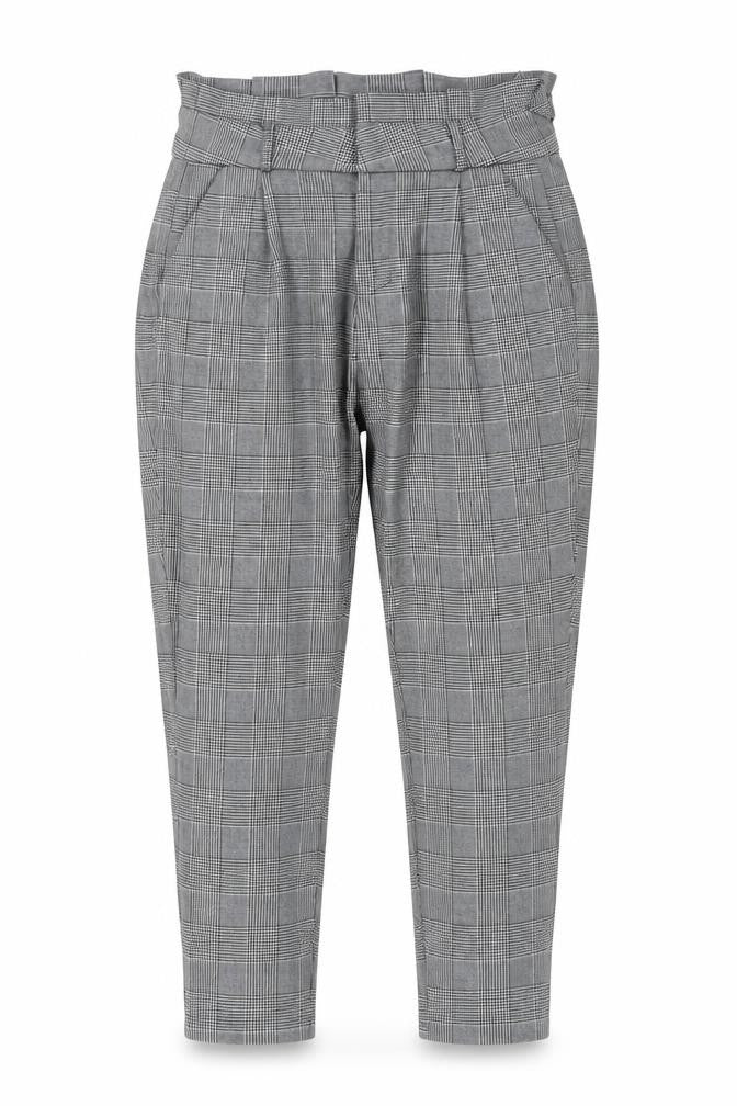Vero Moda Women's Grey Check Paperbag Trousers Size M