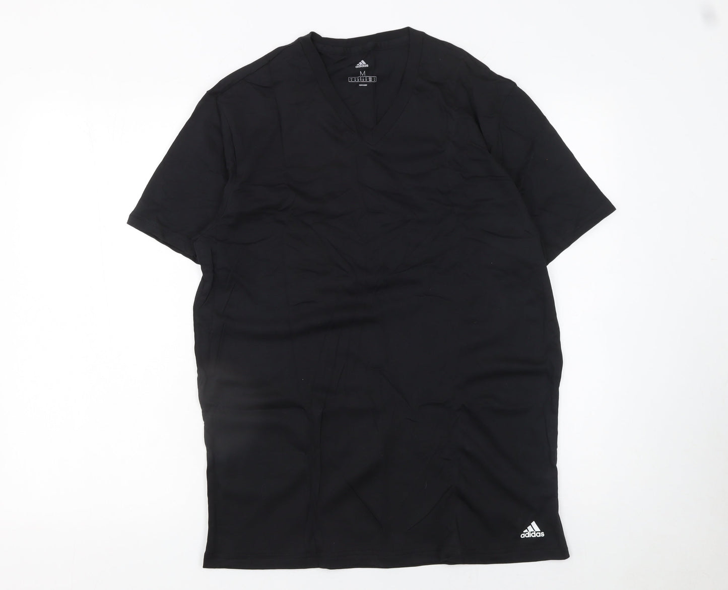 Adidas Men’s Black V-Neck Cotton Short Sleeve T-Shirt Size M