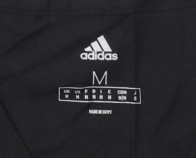 Adidas Men’s Black V-Neck Cotton Short Sleeve T-Shirt Size M