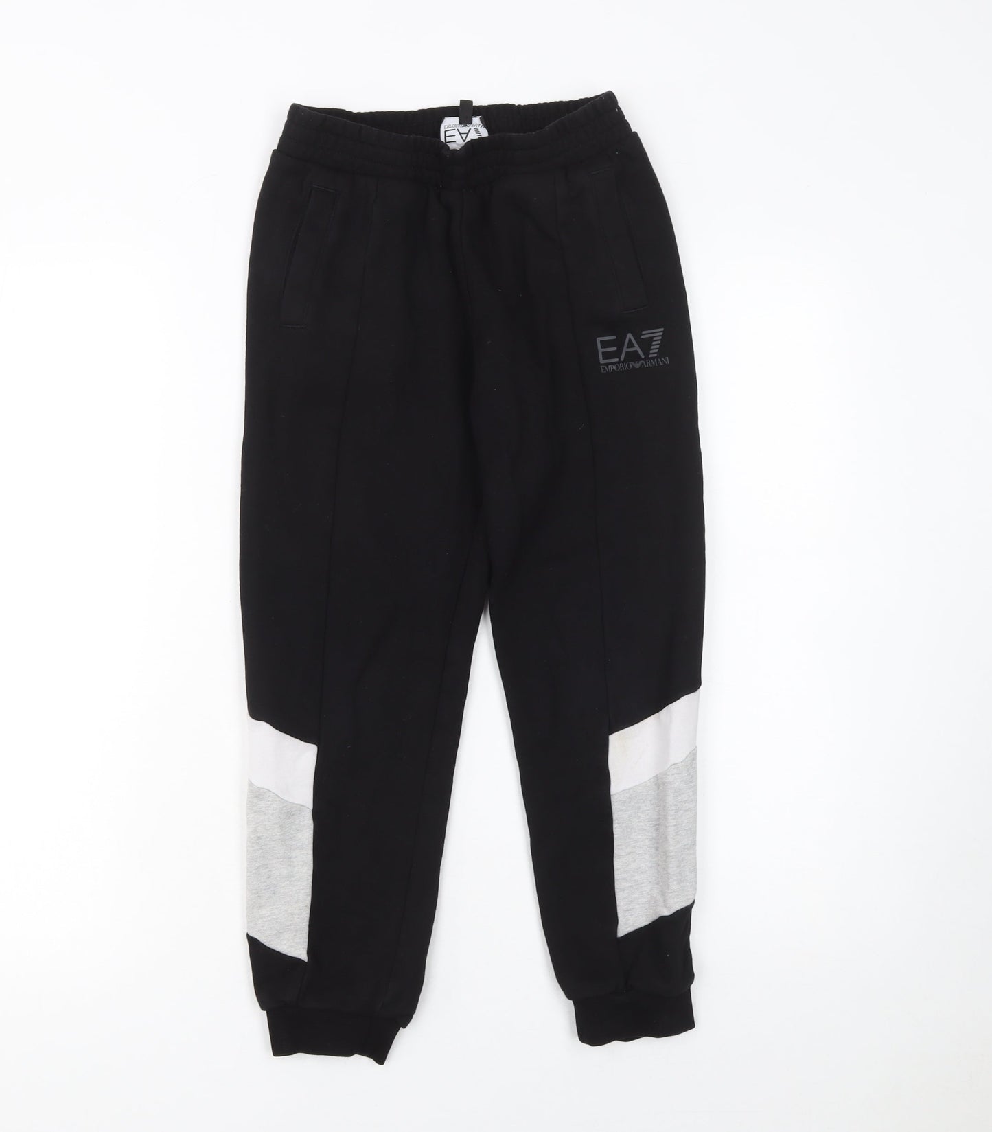 Emporio Armani Boys Black Jogger Trousers 10 Years Cotton Blend EA7