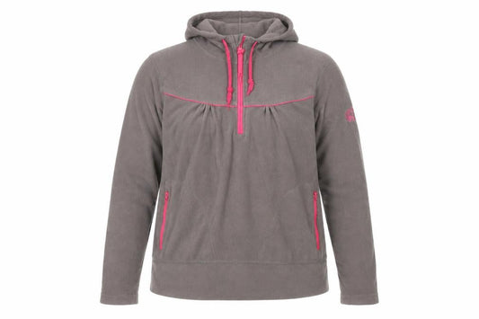 Requisite Women's Brown Fleece Hoodie XL 1/4 Zip Equestrian Pullover