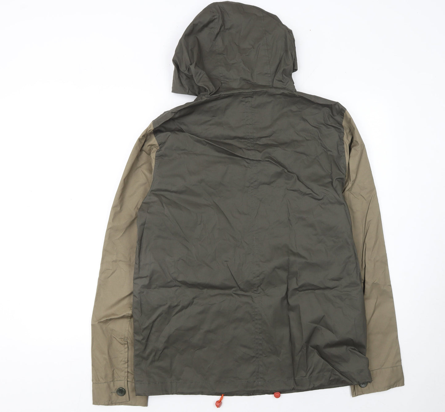 River Island Men's Green Hooded Cotton Windbreaker Jacket Size M