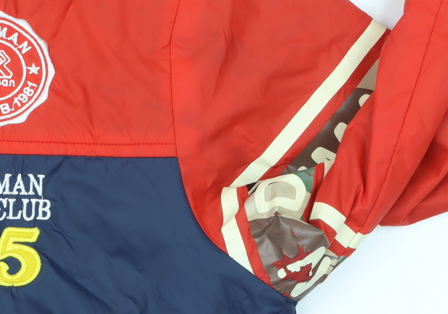 Deeman Boys Red Blue Hooded Windbreaker Jacket 13-14 Years Full Zip Casual