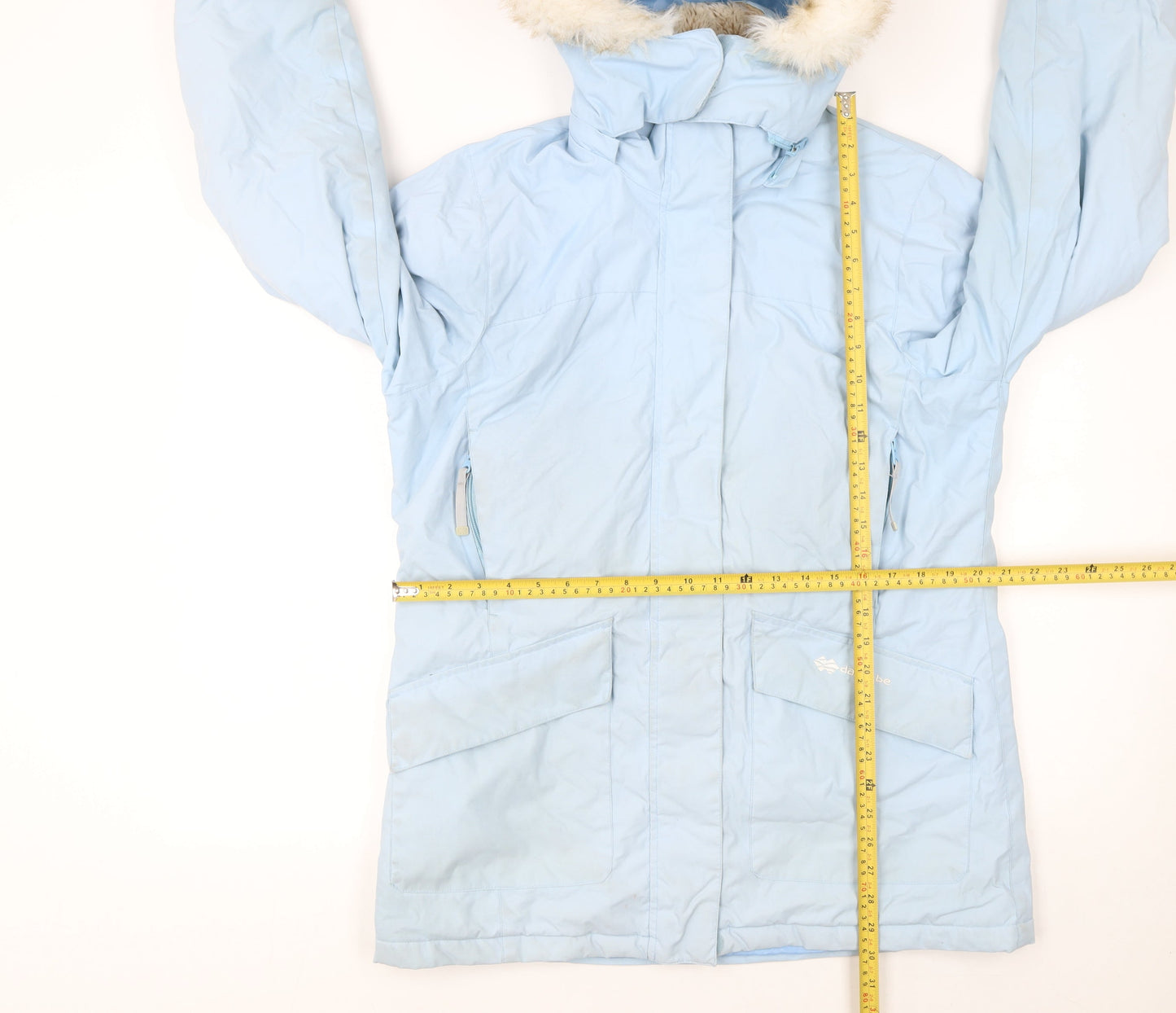 Dare 2b Women's Blue Waterproof Fur Trim Hooded Parka Coat UK 14