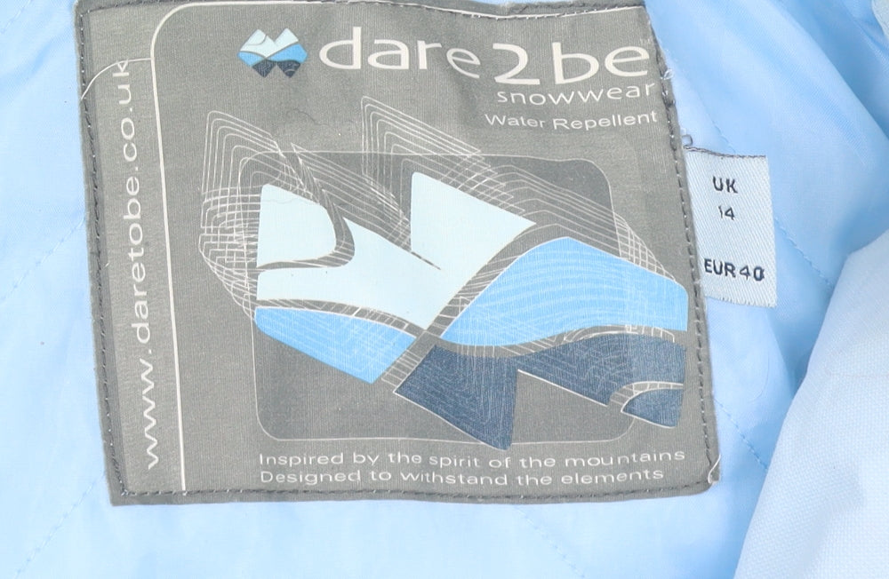 Dare 2b Women's Blue Waterproof Fur Trim Hooded Parka Coat UK 14