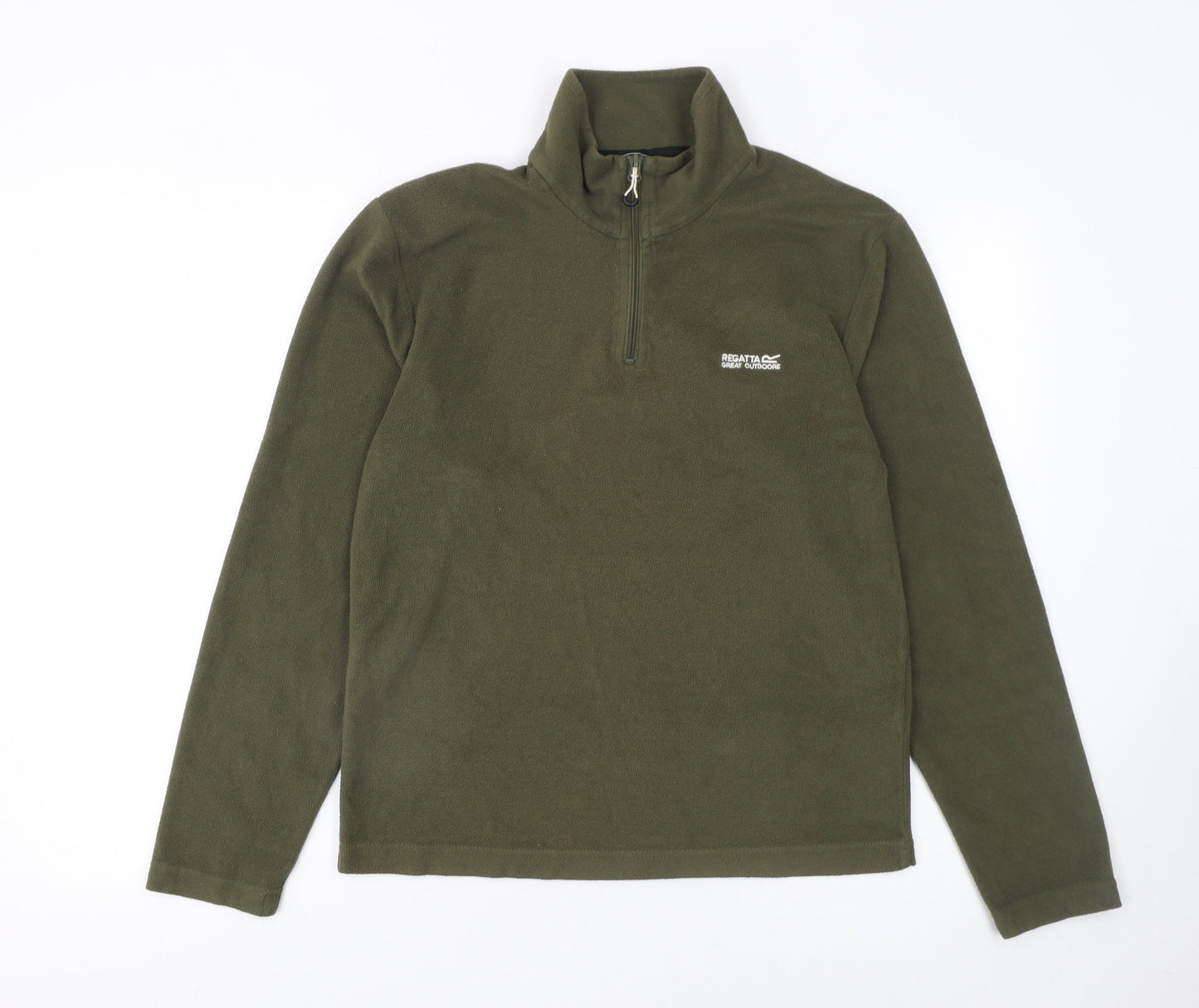 Regatta Mens Green Fleece 1/4 Zip Pullover Sweatshirt Size S