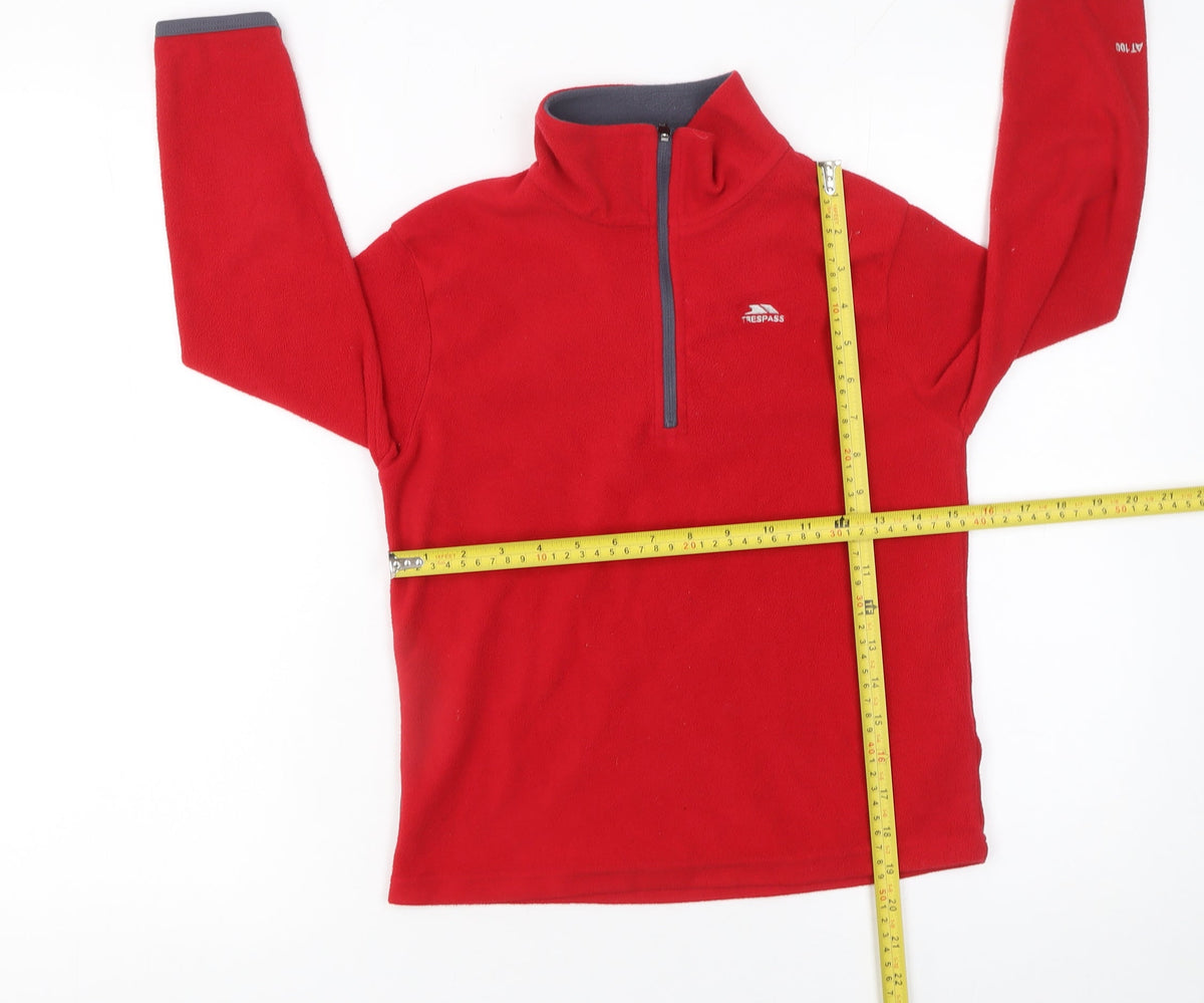 Trespass Boys Red Fleece Half Zip Pullover Sweatshirt 9-10 Years