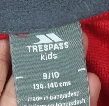 Trespass Boys Red Fleece Half Zip Pullover Sweatshirt 9-10 Years