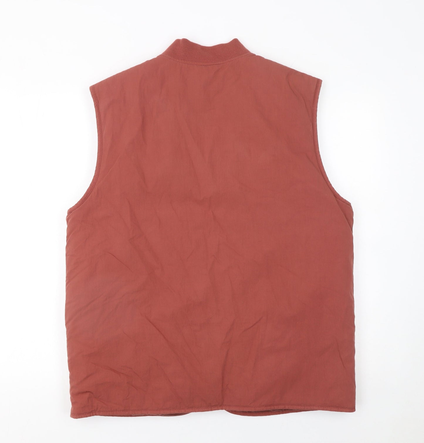 ASOS DESIGN Men's Brown Cotton Nylon Zip Waistcoat Size S 38in