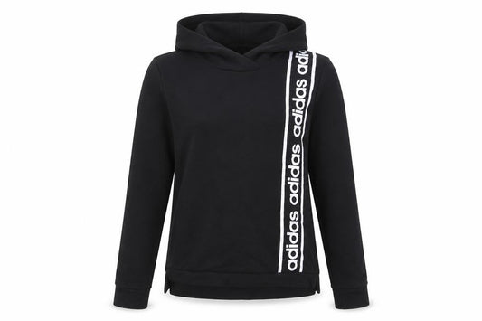 Adidas Women’s Black Pullover Hoodie Small Logo Tape Cotton Blend