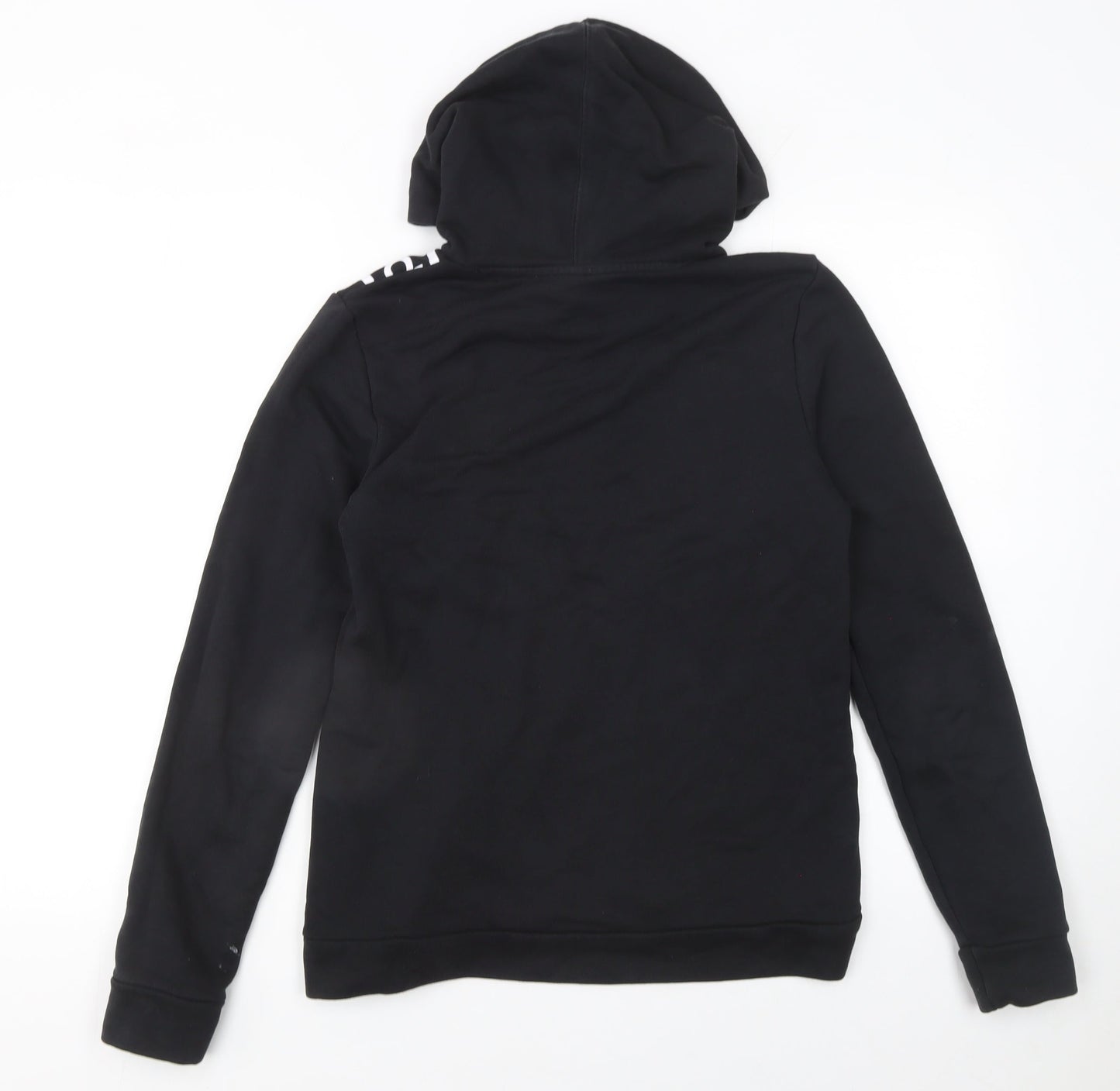 Adidas Women’s Black Pullover Hoodie Small Logo Tape Cotton Blend