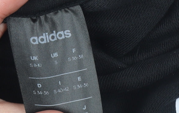 Adidas Women’s Black Pullover Hoodie Small Logo Tape Cotton Blend