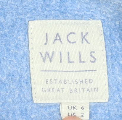 Jack Wills Women Blue UK 6 Pullover Hoodie with Logo Print