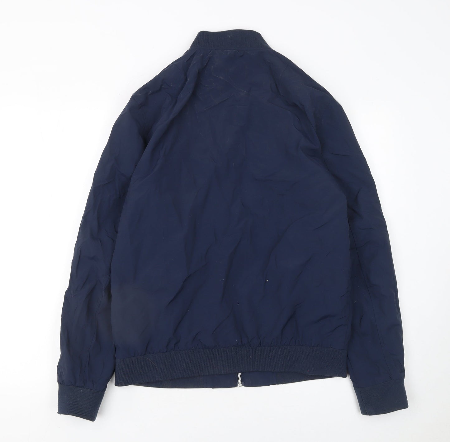 Jack & Jones Men's Blue Bomber Jacket L Lightweight Full Zip