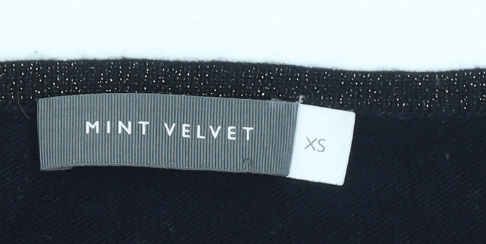 Mint Velvet Women's Black XS Wool Cashmere Star Jumper