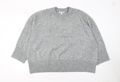 Next Petite Women's Grey Wool Blend Crew Neck Jumper XL