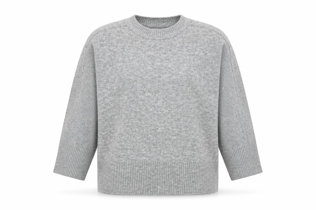 Next Petite Women's Grey Wool Blend Crew Neck Jumper XL