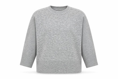 Next Petite Women's Grey Wool Blend Crew Neck Jumper XL