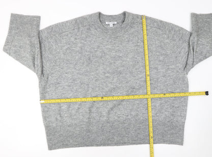Next Petite Women's Grey Wool Blend Crew Neck Jumper XL