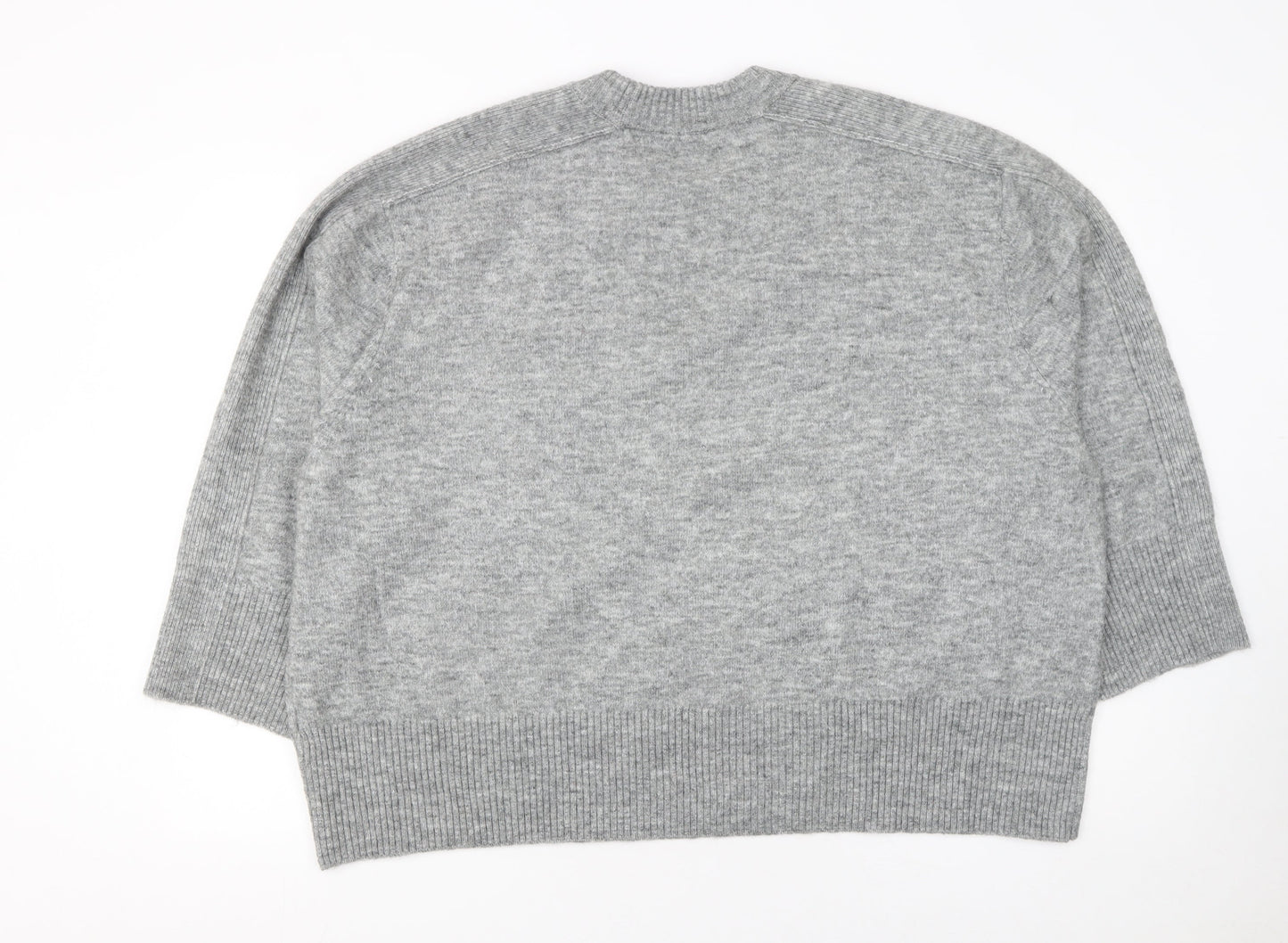 Next Petite Women's Grey Wool Blend Crew Neck Jumper XL