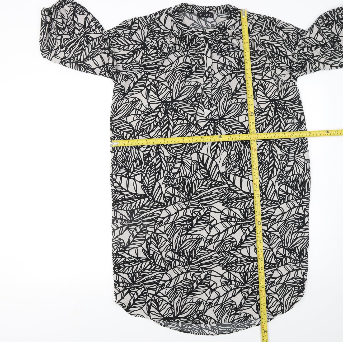 Et Vous Women’s Black White Floral Shift Dress Size 10