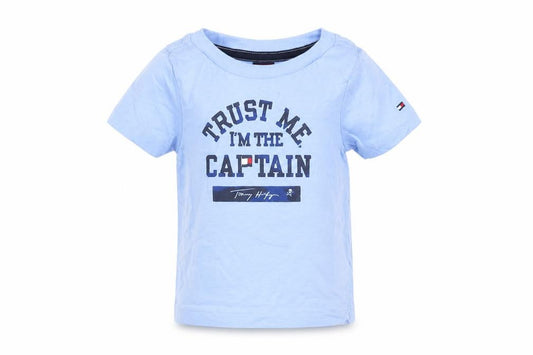 Tommy Hilfiger Blue Nautical Graphic Baby T-Shirt 3-6M Cotton Crew Neck