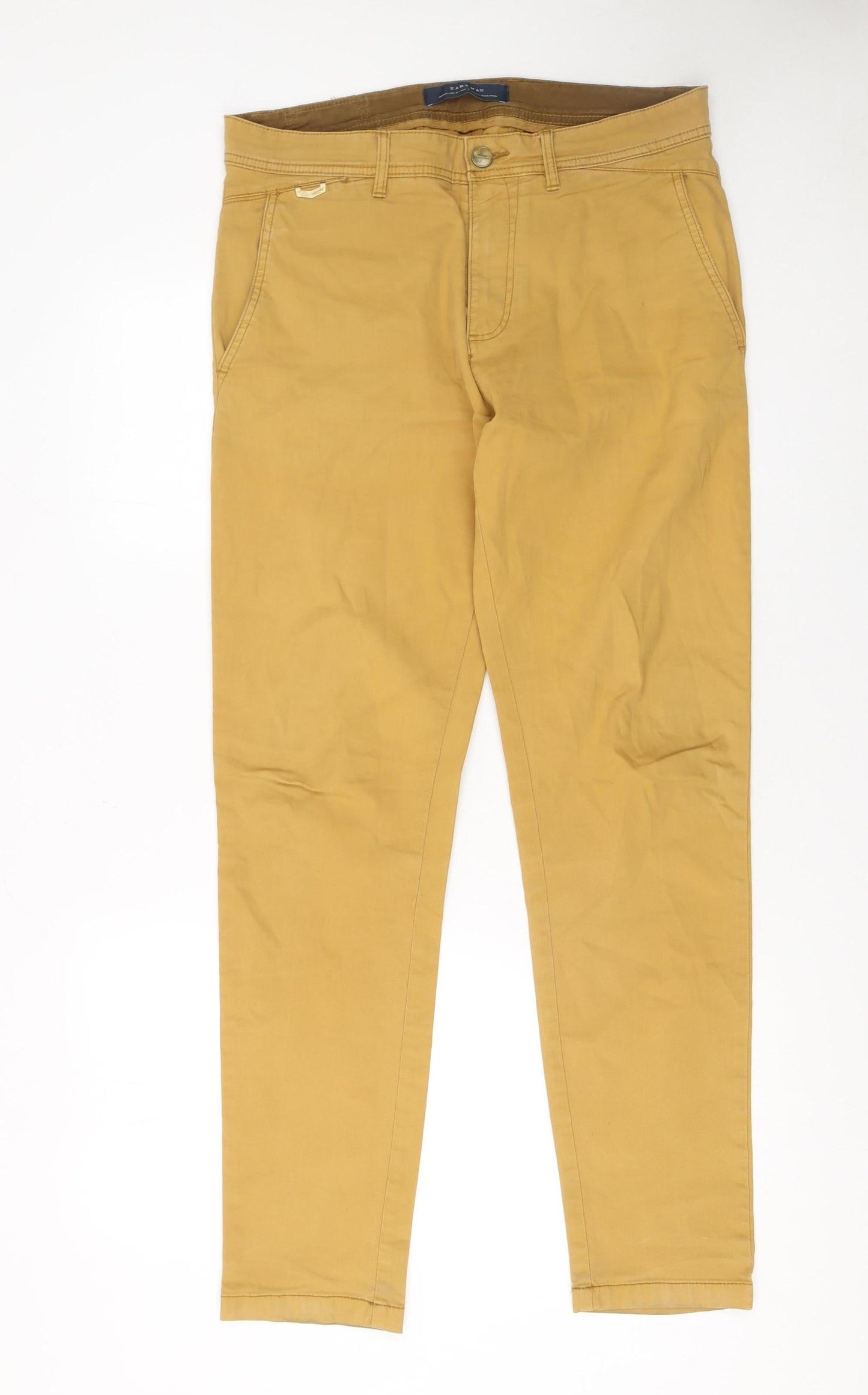 Zara Man Men's Brown Slim Fit Chino Trousers Size 31