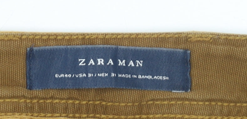 Zara Man Men's Brown Slim Fit Chino Trousers Size 31