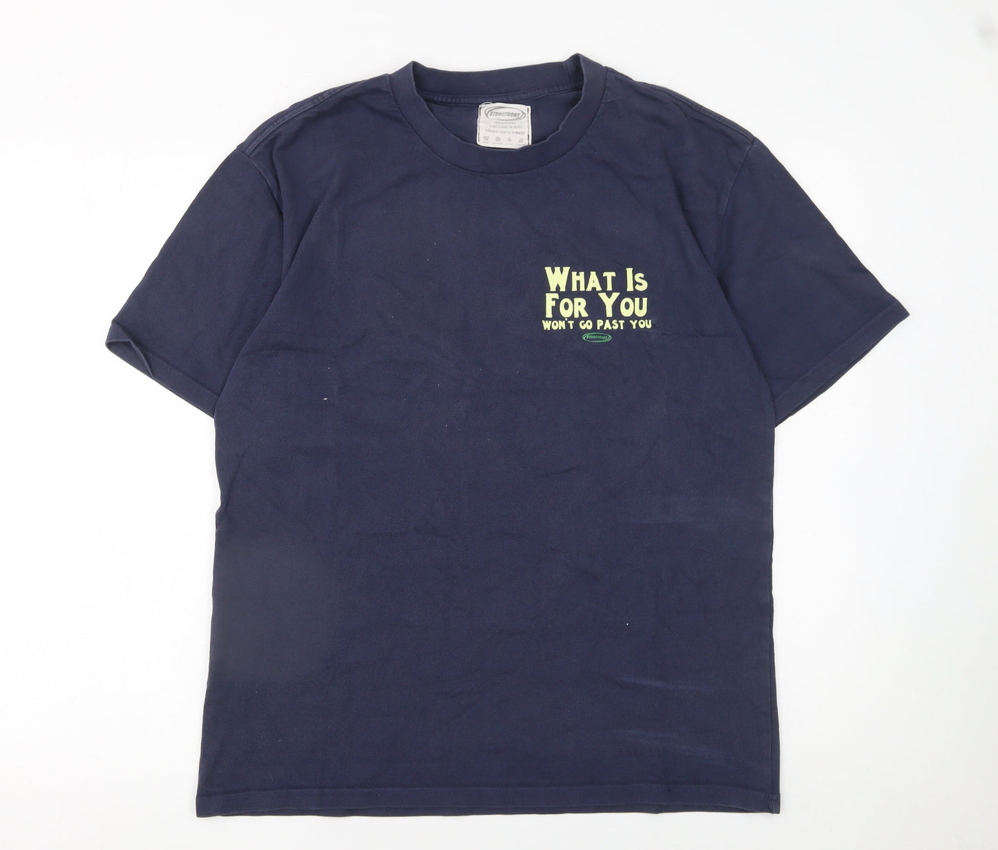 Storefront Men's Blue Graphic Quote T-Shirt Size M Regular Fit