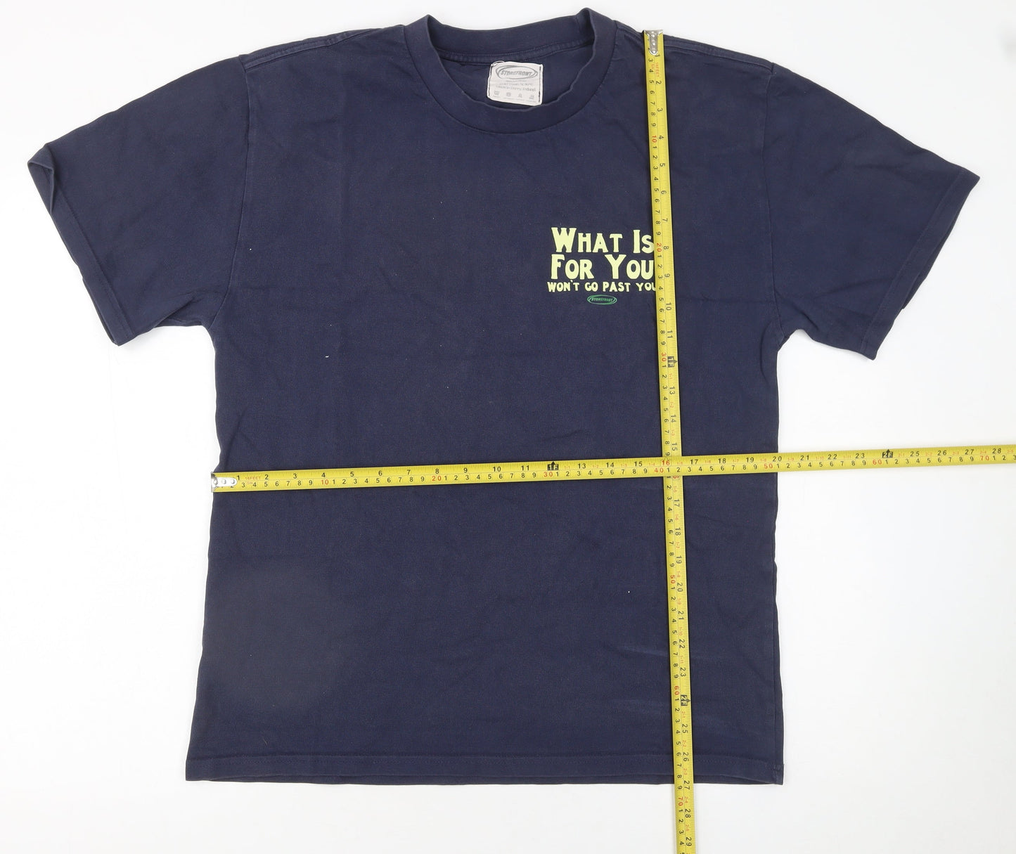 Storefront Men's Blue Graphic Quote T-Shirt Size M Regular Fit