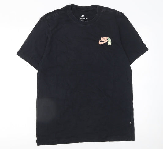 Nike Men's Black Graphic Print Cotton T-Shirt Size M