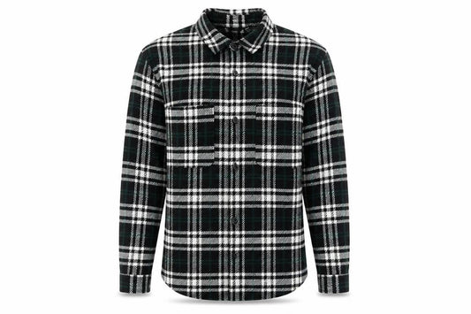 Pull&Bear Men's Black Check Flannel Long Sleeve Button-Up Shirt M