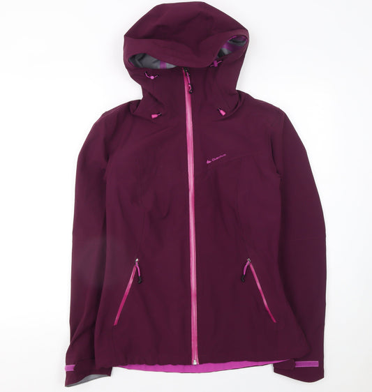 Quechua Womens Purple Softshell Hooded Jacket Size 12 Windproof